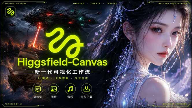 Higgsfield Canvas AI视频制作详解，节点式工作流搭建，重构新式视频创作完整教程-鼎铸网