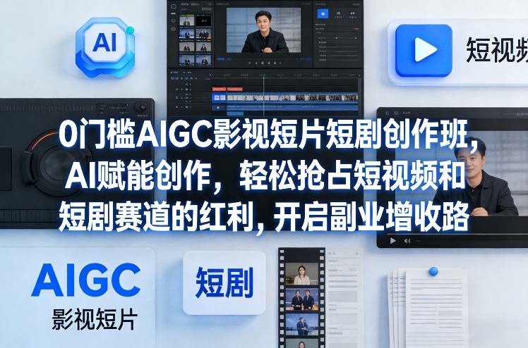 a32f8d0721410692fa6264ce39aa82cd.jpeg 0门槛AIGC影视短片短剧创作班,AI赋能创作,轻松抢占短视频和短剧赛道的红利,开启副业增收路