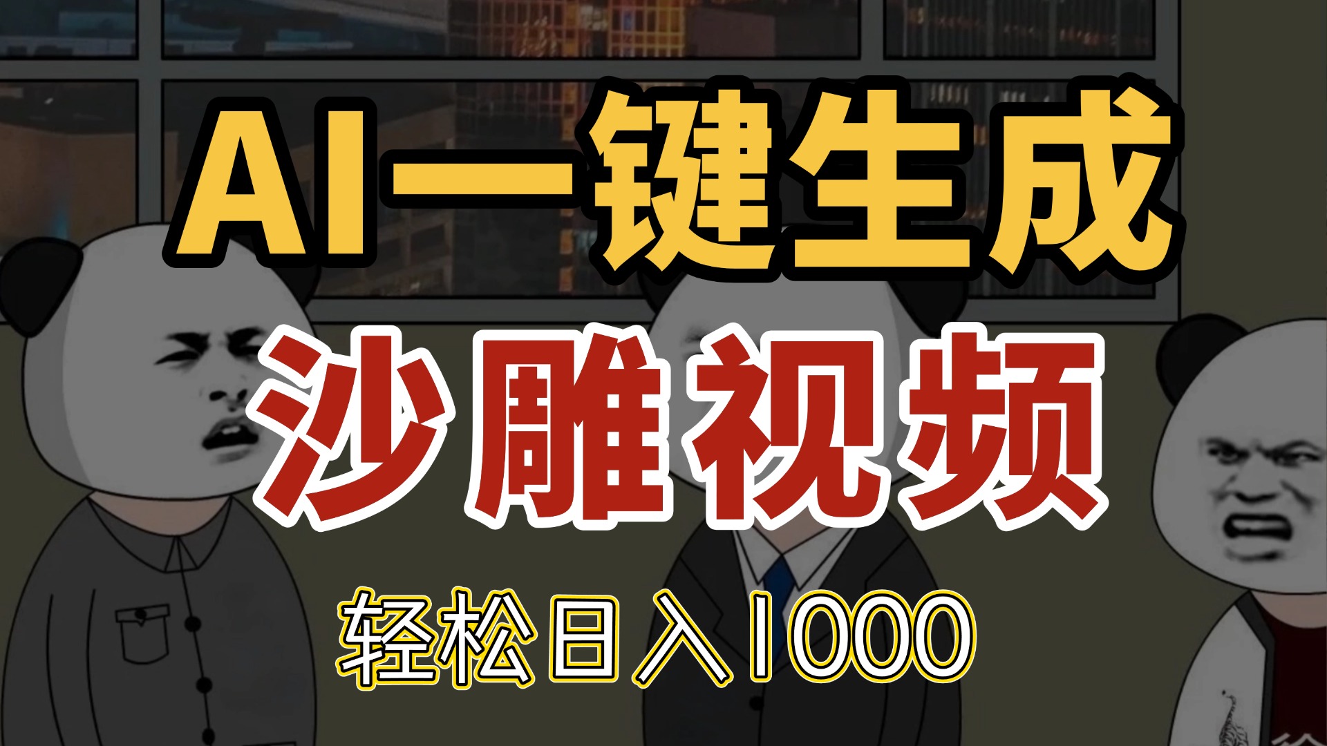 AI一键生成沙雕视频，一条视频千万播放，轻松日入1000-鼎铸网