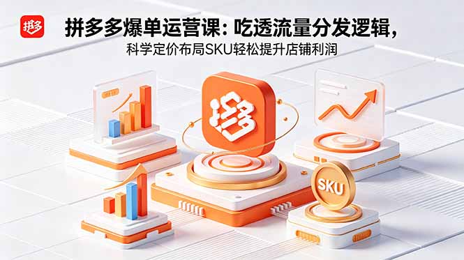 拼多多爆单运营实战课:吃透流量分发逻辑,科学定价布局SKU轻松提升店铺利润-鼎铸网