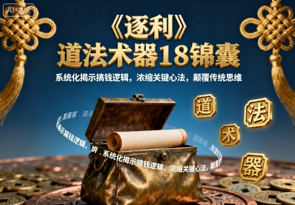 《逐利》道法术器18锦囊，系统化揭示搞钱逻辑，浓缩关键心法，颠覆传统思维(更新)-鼎铸网