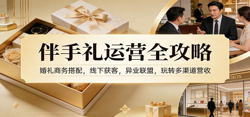 伴手礼运营全攻略：婚礼商务搭配，线下获客，异业联盟，玩转多渠道营收-鼎铸网