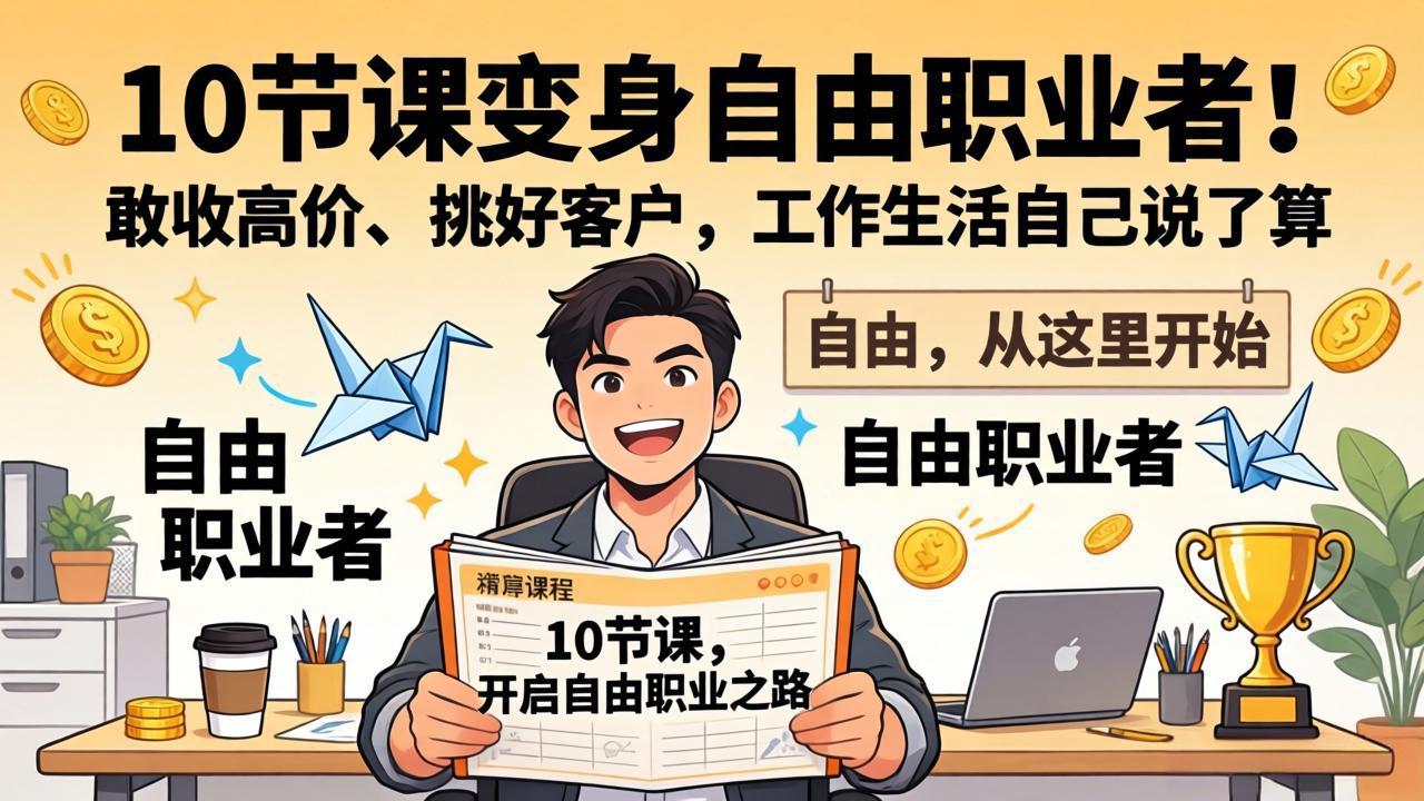 a58ff395144869f85917c11680200ba7.jpeg 10 节课变身自由职业者!敢收高价、挑好客户,工作生活自己说了算