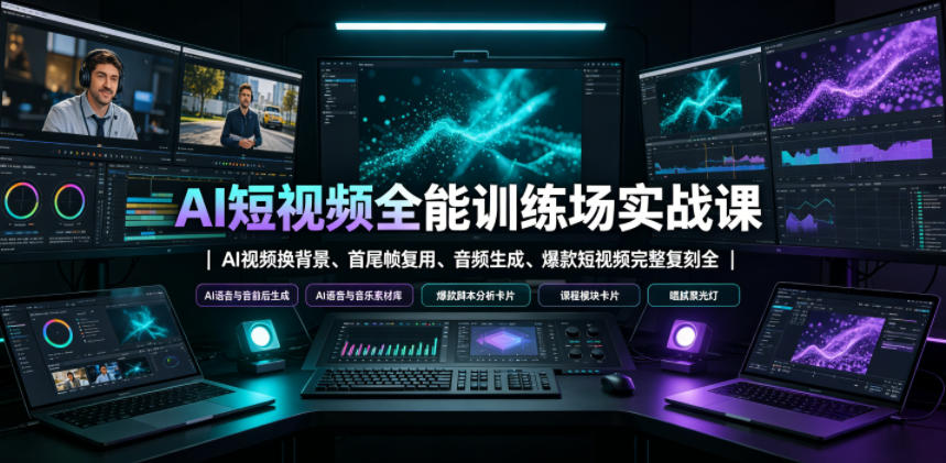 a65282b0d13e622e20c91bebf847e17c.jpeg AI短视频全能训练场实战课|AI视频换背景、首尾帧复用、音频生成、爆款短视频完整复刻全套实操教学
