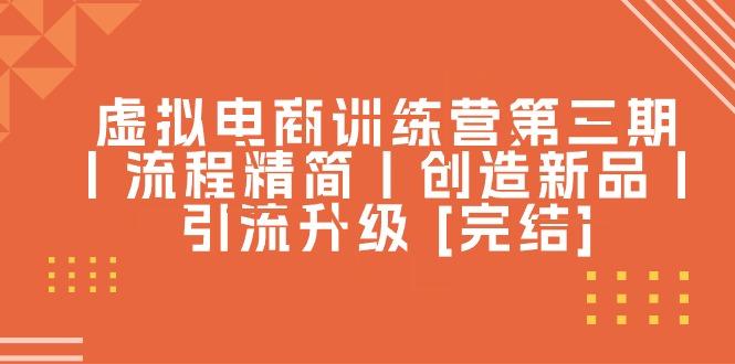 虚拟电商训练营第三期丨流程精简丨创造新品丨引流升级 [完结]-鼎铸网