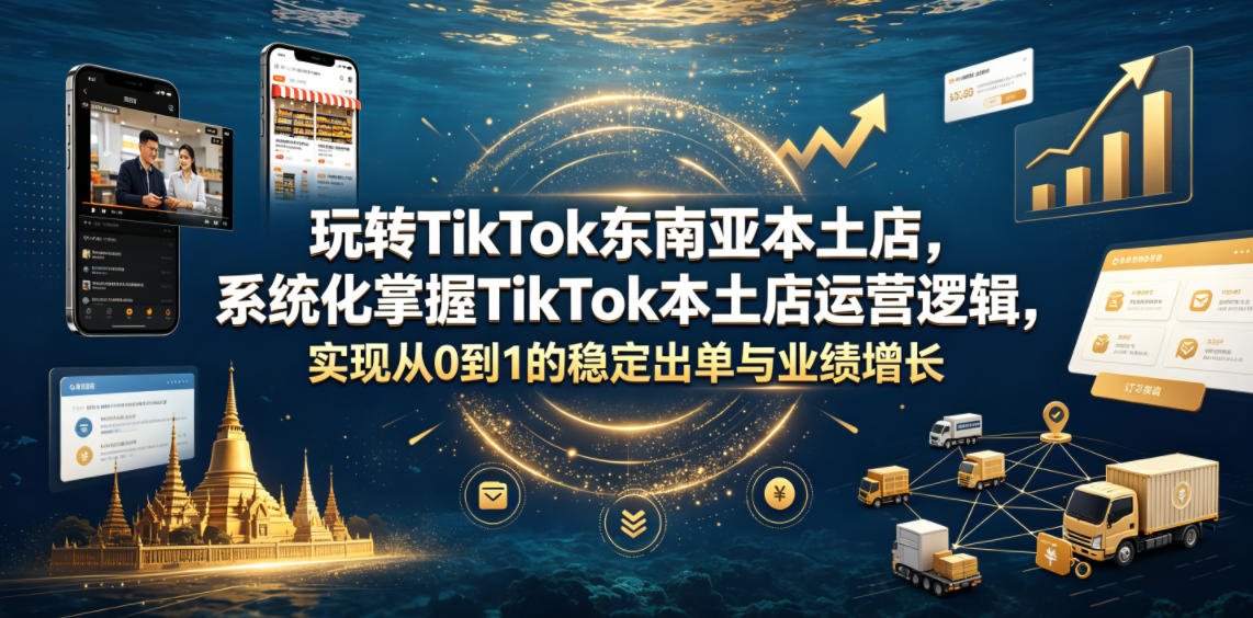玩转TikTok东南亚本土店，系统化掌握TikTok本土店运营逻辑，实现从0到1的稳定出单与业绩增长-鼎铸网