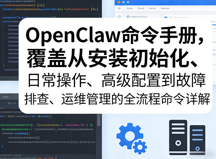 a75aa9e149b06258f8f9119310ba5af4.jpeg OpenClaw命令手册,覆盖从安装初始化、日常操作、高级配置到故障排查、运维管理的全流程命令详解