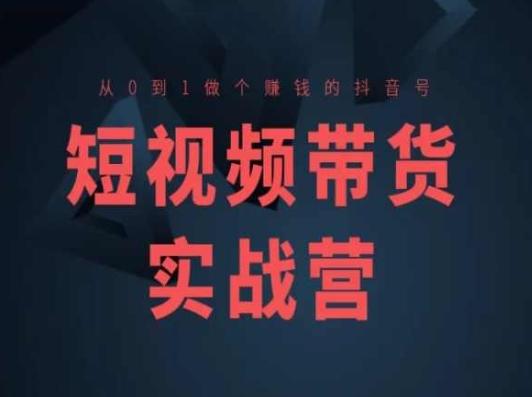 短视频带货实战营(高阶课)，从0到1做个赚钱的抖音号-鼎铸网
