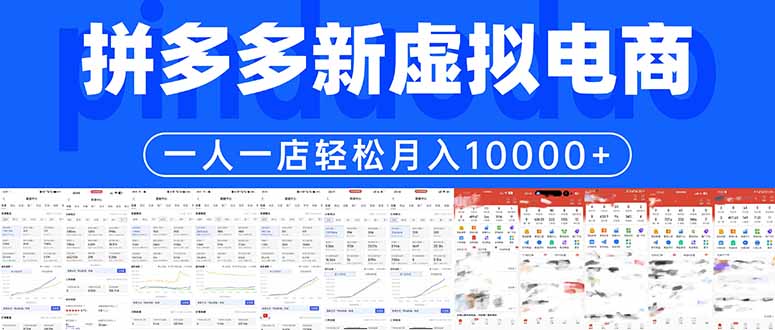 拼多多虚拟电商一人一店轻松月入10000+-鼎铸网