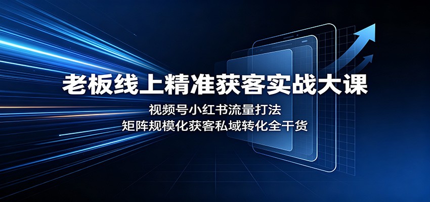 老板线上精准获客实战大课：视频号小红书流量打法，矩阵规模化获客私域转化全干货-鼎铸网
