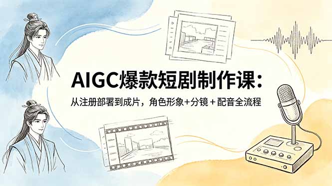 AIGC爆款短剧制作课：从注册部署到成片，角色形象+分镜+配音全流程-鼎铸网