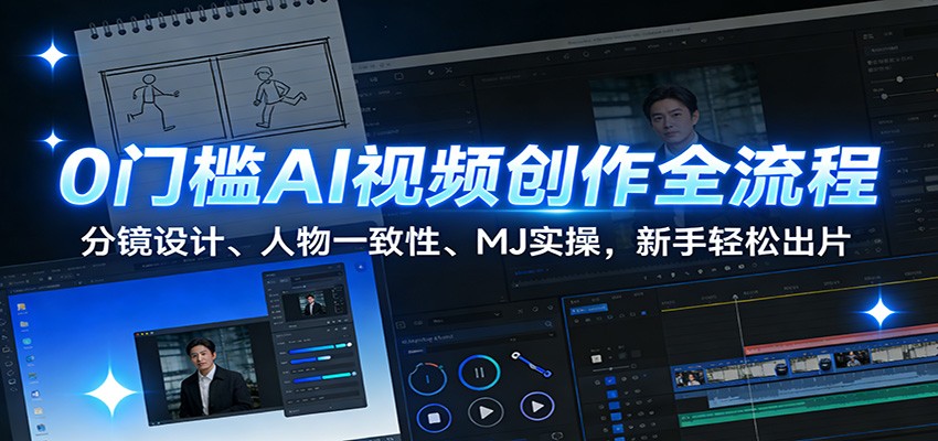 0门槛AI视频创作全流程：分镜设计、人物一致性、MJ实操，新手轻松出片-鼎铸网