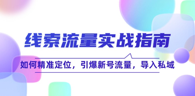 a95d7ce230322a0c95a5f97c77829ef0.jpeg 线 索 流 量-实战指南:如何精准定位,引爆新号流量,导入私域