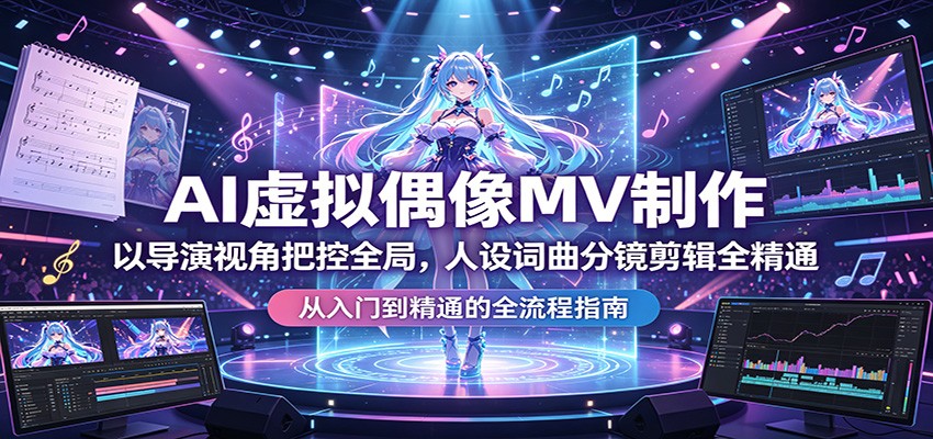 AI虚拟偶像MV制作:以导演视角把控全局,人设词曲分镜剪辑全精通-鼎铸网
