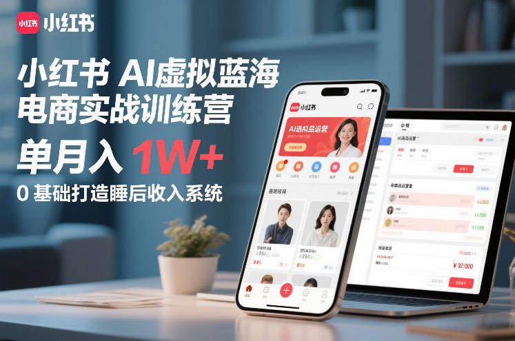 aa4a18682d22526c1933165aff460507.jpeg 小红书AI虚拟蓝海电商实战训练营,单月入1W+,0基础打造睡后收入系统(更新)