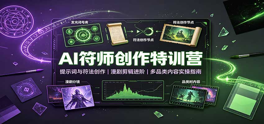 AI符师创作特训营：提示词与符法创作，漫剧剪辑进阶，多品类内容实操指南-鼎铸网