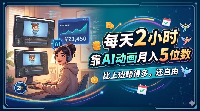 aaa7f2b0a12eefc46f43bb5d33b767ba.jpeg 每天 2 小时,靠 AI 动画月入 5 位数,比上班赚得多,还自由