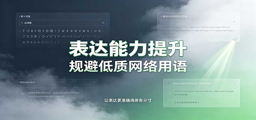 表达能力提升：语言塑造思想逻辑，规避低质网络用语，强化心智感知-鼎铸网