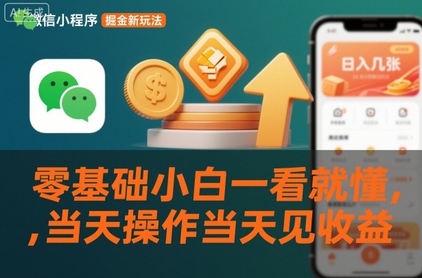 ac6dbbdf47389c04434b19ff4ffc3aea.jpeg 微信小程序掘金新玩法,日入几张,零基础小白一看就懂,当天操作当天见收益【揭秘】