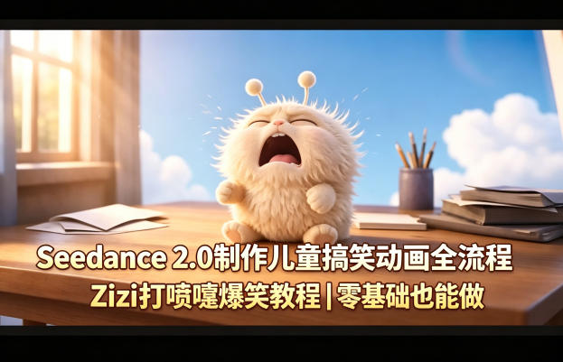 ad0f73f1264ea482635093ad9adf9b16.jpeg Seedance 2.0制作儿童搞笑动画全流程Zizi打喷嚏爆笑教程|零基础也能做
