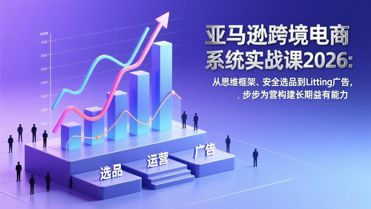 亚马逊跨境电商系统实战课2026：从思维框架、安全选品到Listing广告，步步为营构建长期盈利能力-鼎铸网