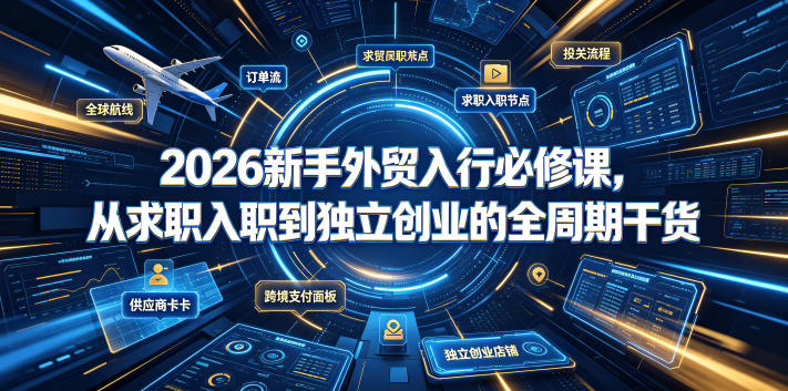 2026新手外贸入行必修课,从求职入职到独立创业的全周期干货-鼎铸网