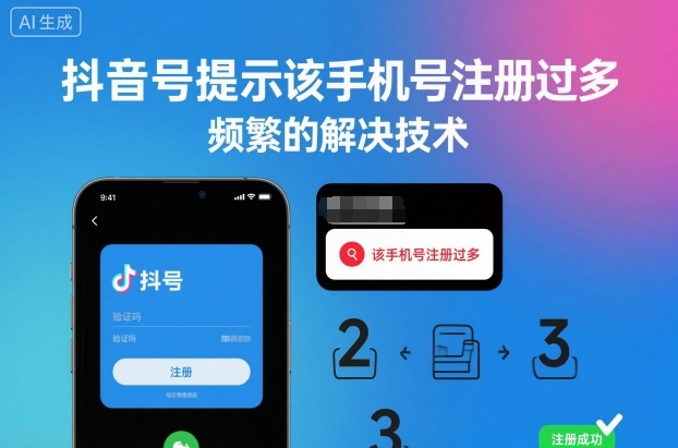 抖音号提示该手机号注册过多，频繁的解决技术-鼎铸网