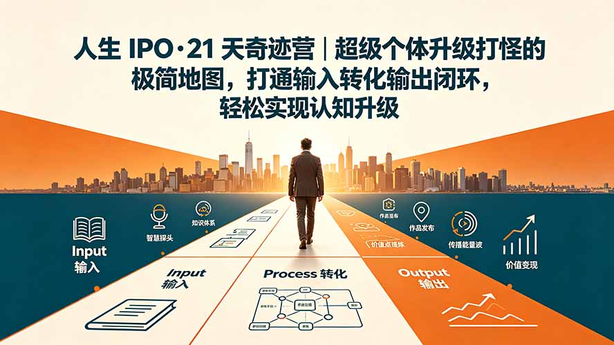 人生 IPO-21 天奇迹营｜超级个体升级打怪的极简地图，打通输入转化输出闭环，轻松实现认知升级-鼎铸网