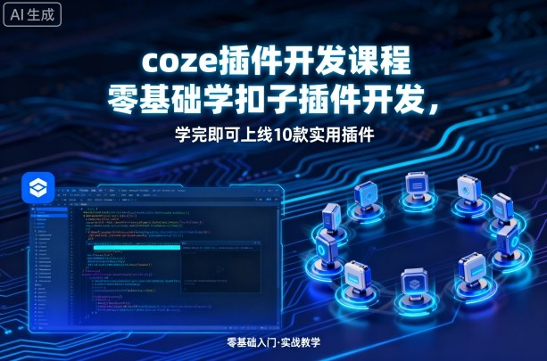 aeb1d3b09d5fcf9f66d5a9a6aa14f92e.jpeg coze插件开发课程,零基础学扣子插件开发,学完即可上线10款实用插件