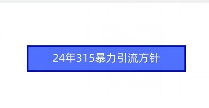 aeef7516051e95690325a8852ee90e0b.jpeg 24年315暴力引流方针