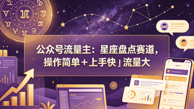 公众号流量主:星座盘点赛道,操作简单+上手快+流量大-鼎铸网