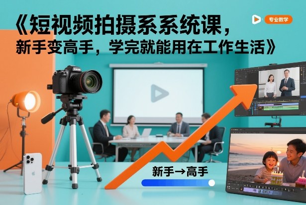 aeff9f8b033a5b560c6e74d1aeb434ed.jpeg 短视频拍摄系统课,新手变高手,学完就能用在工作生活