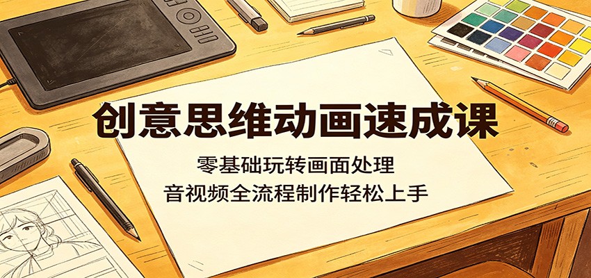 创意思维动画速成课:零基础玩转画面处理,音视频全流程制作轻松上手-鼎铸网
