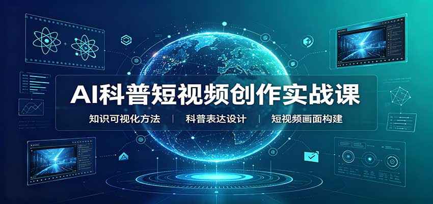 AI科普短视频创作实战课:配套要点文档,文案与视频提示词模板教学-鼎铸网