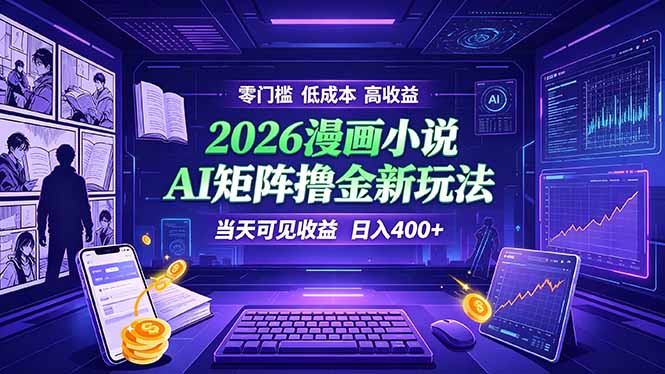 爆款小说漫画大阅读    ai矩阵操作    当天可见收益  日入400+    零门槛    高收益-鼎铸网