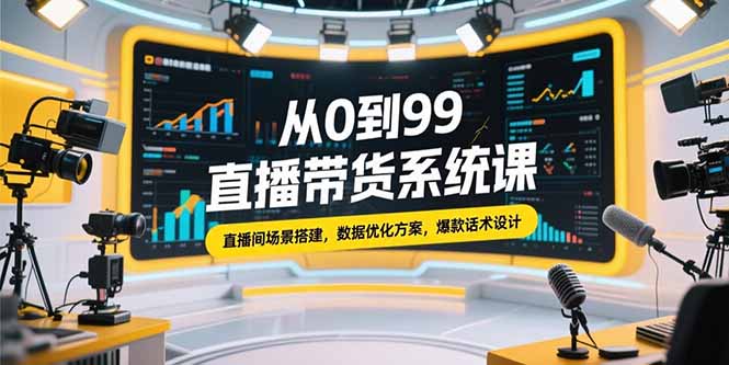 b0ce40de5dbb8bf3a76d1f6a5745ffda.jpeg 从0到99直播带货系统课,直播间场景搭建,数据优化方案,爆款话术设计