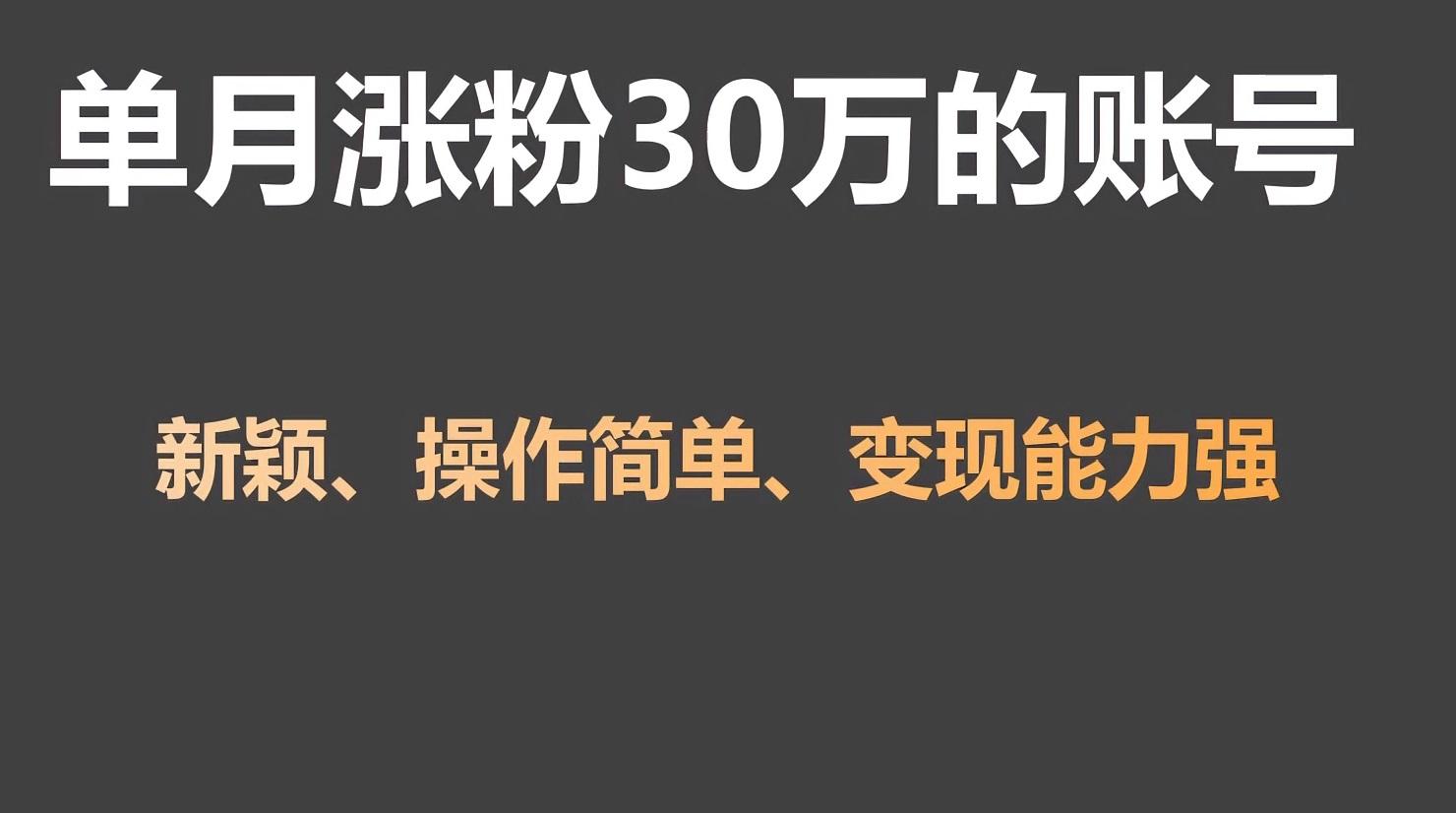 单月涨粉30万，带货收入20W，5分钟就能制作一个视频！-鼎铸网