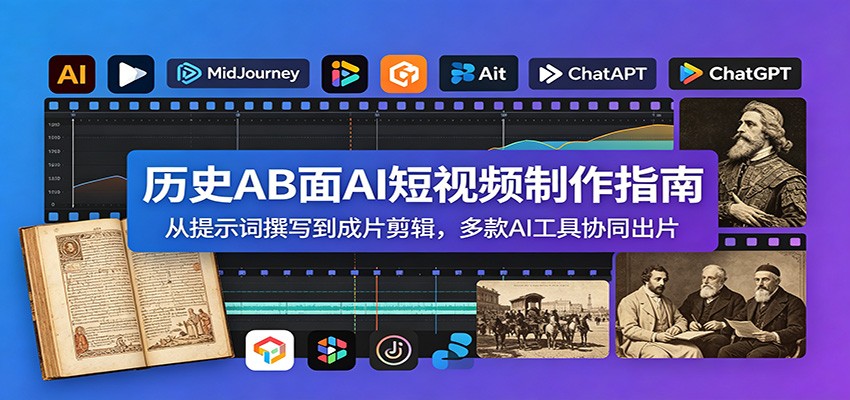 历史AB面AI短视频制作指南：从提示词撰写到成片剪辑，多款AI工具协同出片-鼎铸网
