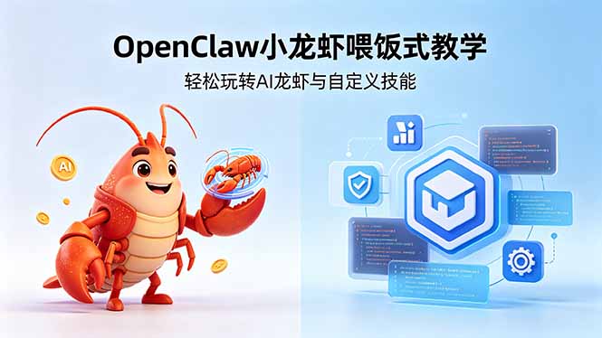 不用懂技术!OpenClaw小龙虾喂饭式教学,轻松玩转AI龙虾与自定义技能 (5月22更新-鼎铸网
