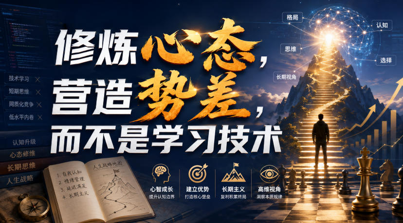 付费文章:修炼心态,营造势差,而不是学习技术-鼎铸网