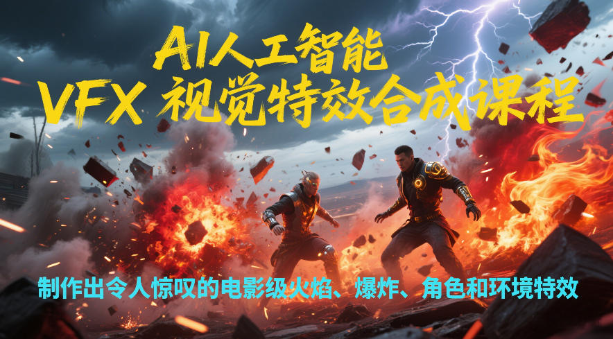 b2c289197106a9fa1bd67b2168aa1003.jpeg AI人工智能VFX视觉特效合成课程,制作出令人惊叹的电影级火焰、爆炸、角色和环境特效