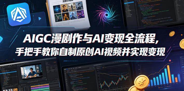 b2d169ab43b72ffbc4cf8c4cdbe7465b.jpeg AIGC漫剧创作与AI变现全流程,手把手教你自制原创AI视频并实现变现