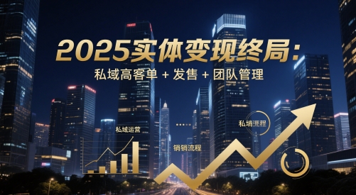 2025实体变现终局:私域高客单+发售+团队管理-鼎铸网