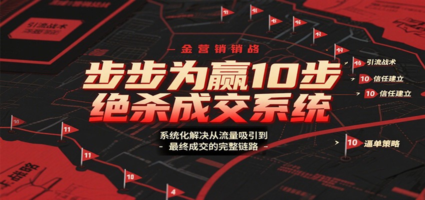 步步为赢10步绝杀成交系统，系统化解决从流量吸引到最终成交的完整链路-鼎铸网