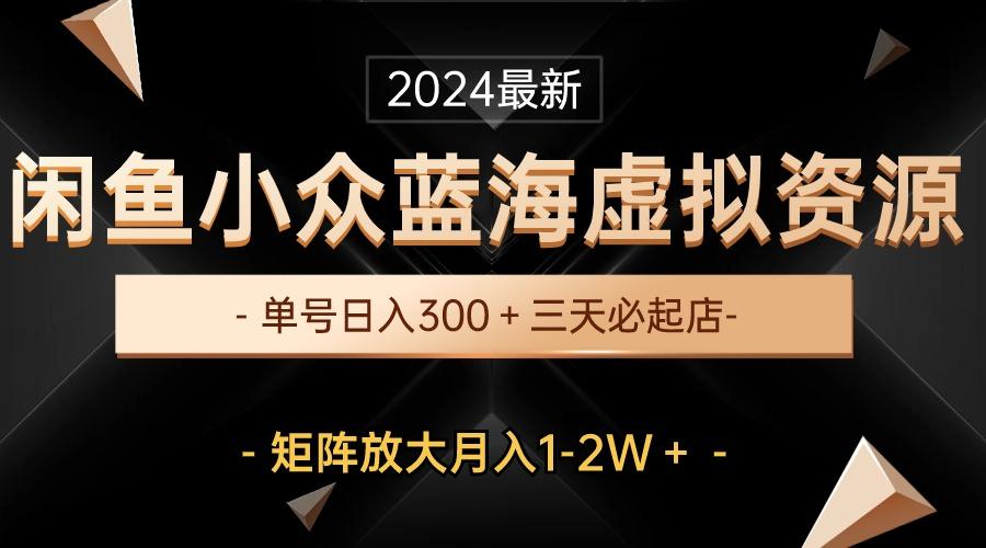 最新闲鱼小众蓝海虚拟资源，单号日入300＋，三天必起店，矩阵放大月入1-2W-鼎铸网