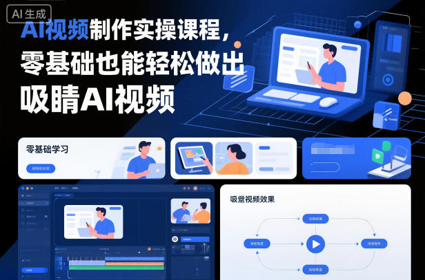 b3abc513c64ec2fdb516da89dfea56c4.jpeg AI视频制作实操课程,零基础也能轻松做出吸睛AI视频