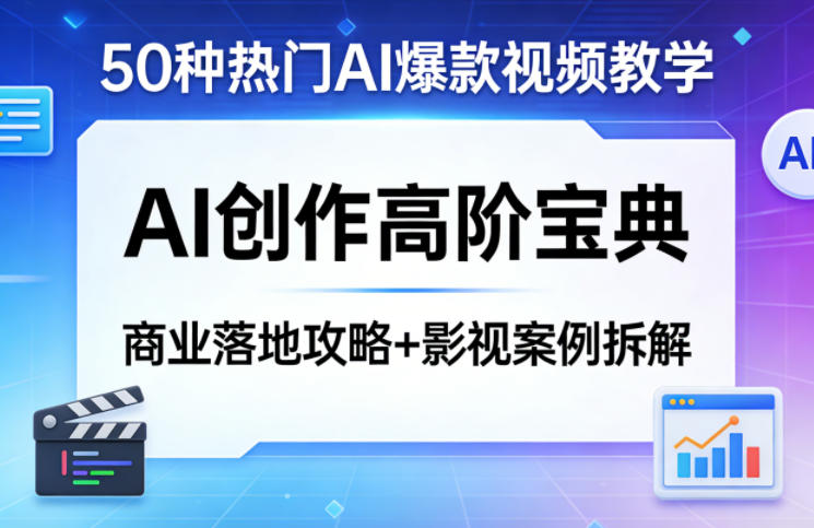b4e1643bed33a991025075b112cfc45c.jpeg 50种热门AI爆款视频教学,AI创作高阶宝典,商业落地攻略+影视案例拆解