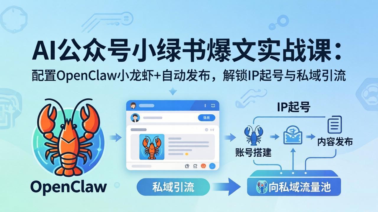 b53f125e4689033cf13d9953fbc932a8.jpeg AI公众号小绿书变现实战课:小绿书爆文写作+OpenClaw自动发布,解锁IP起号与私域引流