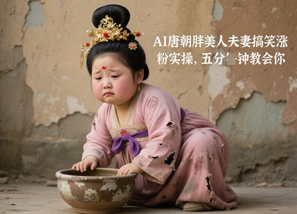 b5b77dc4daa851a0d221cf454b898db6.jpeg AI唐朝胖美人夫妻搞笑涨粉实操,五分钟教会你