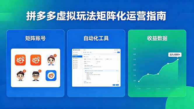 闭眼可复制的拼多多虚拟玩法,矩阵化运营,长期稳定日入 1000+-鼎铸网